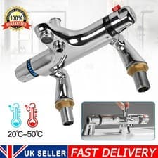 Image of Chrome Bathroom Thermostatic Bath Shower Mixer Taps Deck Mounted Valve Bar Tap