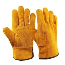 Image of Welding Gloves Short Cuff Tig Mig Gauntlet Leather Heat Resistant Mittens UK