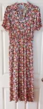 Image of BNWT M&Co Black Colourful print Collared Midi dress Size 10