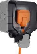 Image of BG Electrical WP23-01 Single Outdoor Weatherproof Unswitched Socket, IP66 Rated,