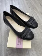 Image of Clark’s Women’s Black leather Ballerina Court Shoes UK 5 EU38 CLARKS BRAND NEW