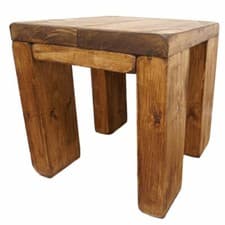 Image of Coffee Side Table Solid Wood Reclaimed Timber Oak Style Natural Wooden Furniture
