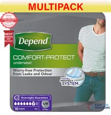 Image of 3 x Depend Comfort Protect for Men S/M Incontinence Pants -3 Packs of 10