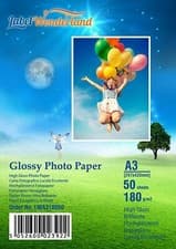 Image of 50 Sheets 180 gsm A3/A4/A5/6x4/13x18 Glossy Photo Paper For Inkjet Printers LW