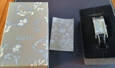 Image of Ladies Oasis Black Patent Strap Watch New Never Been Worn In Original Box