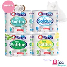 Image of 45-180 Rolls Softlux 3Ply Toilet Rolls 3 ply Bathroom Tissue Quilted Fragranced