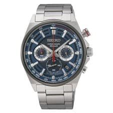 Image of Seiko Mens Quartz Chronograph Watch SSB407P1 Essentials 41mm Blue Dial 100M