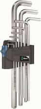 Image of Wera Allen Key Set, 9 Piece Chrome-Plated Hold Function Metric Hex-Plus 022130