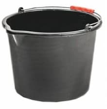 Image of Heavy Duty Black Bucket PP with Litre Measure Scale 12L-20L Construction Garden