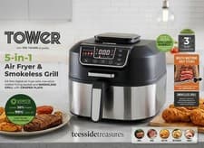 Image of Tower Vortx 5-in-1 Air Fryer & Smokeless Grill Air Fry, Grill, Roast, Bake. BNIB