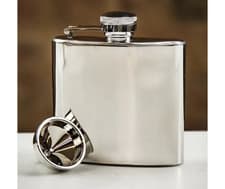 Image of Farrar & Tanner Stainless Steel Hip Flask – 6oz with Funnel (Gift Boxed)