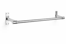 Image of 25mm Wall Mounted Garment Rail Chrome Clothes Hanging Bar Retail Display