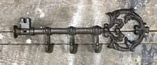 Image of Cast Iron DOOR KEY Large Vintage-Style Wall-Mount Key Rack Holder, 4.5” x 13”