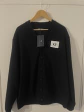 Image of Fred Perry Acid Brights Cardigan Black Large Brand New With Tags