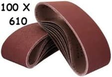 Image of Sanding Belts 100mm x 610mm 40 60 80 120 180 Grit Belt Sander Single Mixed pack