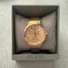 Image of GUESS multi rose gold lattice W1088L2 women’s quartz watch round wristwatch BNIB