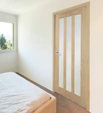 Image of internal door aston unfinished oak glazed - clear or frosted glass 3 light door