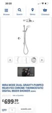 Image of Mira Mode Dual Outlet Gravity Pumped Rear Fed Digital Mixer Shower - Chrome X
