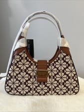 Image of NWT Kate Spade- Spade Flower Jacquard Nouveau Small Shoulder Bag Burgundy