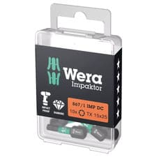 Image of Wera 867/1 Impaktor Torx Screwdriver Bits TX15 x 25mm Pack of 10
