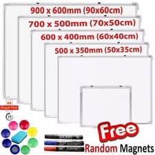 Image of MAGNETIC WHITEBOARD SMALL LARGE WHITE BOARD DRY WIPE NOTICE OFFICE SCHOOL HOME