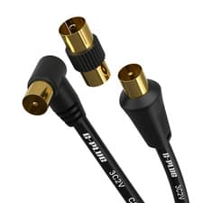 Image of Coaxial TV Aerial Cable Coax Right Angled Extension Lead Male to Male Antenna RF