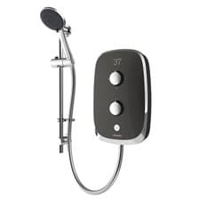 Image of Aqualisa e-Motion 8.5kW Electric Shower - Space Grey, Chrome Trim, LED Panel
