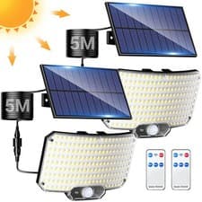 Image of 2X 234 LED Solar Power PIR Motion Sensor Lamp Outdoor Garden Security Wall Light