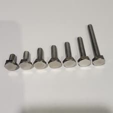 Image of 1/4" BSF hex head setscrews, Stainless Steel, 1/2" - 2" lengths. Flat top heads.