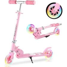Image of Scooter for Kids with Light-Up Wheels, Folding Kick Scooter w/ Adjustable Height