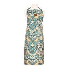Image of Morris & Co Strawberry Thief Adult Apron - Teal
