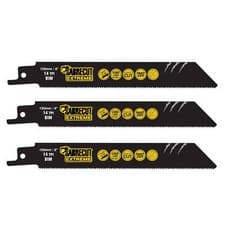Image of 3 SabreCut S922BF 150mm Metal Reciprocating Sabre Saw Blades for Bosch Dewalt