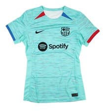 Image of Third Football Shirt Women's Blue Barcelona 2023-2024 Soccer Jersey Top T-Shirt