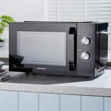 Image of Daewoo Modern Black 800W 23L Microwave 35Min Timer 5 Power Settings Auto Defrost