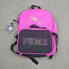 Image of PUMA Kids Evercat Backpack w/ Lunch Box Pink Gold Logo School Bag | New w/ Tags