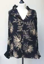 Image of BA&SH Designer 'EDA' Blouse/Top - Black/Pale Gold - Size 3 (UK12) - NEW w/ Tag