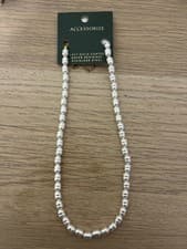 Image of Z by Accessorize Real Pearl Necklace 14 Carat Gold Plated Stainless Steel Seed 