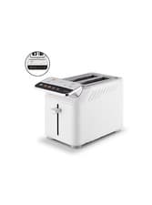 Image of Tower White Mirage 2 Slice Digital Toaster with Chrome Trim & LED Display