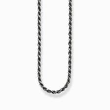 Image of Thomas Sabo Rope Chain In Blackened Sterling Silver In A Range Of Lengths