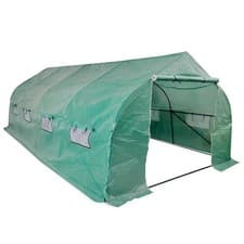 Image of Walk In Polytunnel Greenhouse 6x3m Garden Grow House PE Cover 8 Windows