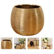Image of Gold-plated Ceramic Planter Flower Pots Indoor Vase for Flowers Decorative