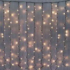 Image of 200 Warm White LED Curtain Christmas Lights