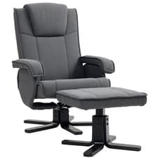 Image of HOMCOM Swivel Recliner Chair with Footstool, Velvet Upholstered