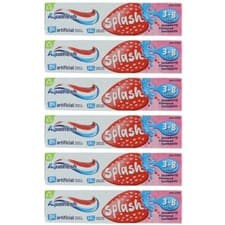 Image of Aquafresh Splash Strawberry Toothpaste 3-8 Years 50ml x 6
