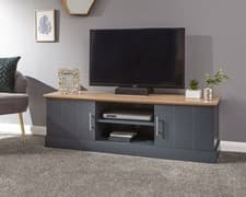 Image of New Large Kendal Slate Blue TV Unit Assembly Option LOCAL DELIVERY ONLY