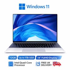 Image of Slim 14" Laptop Intel N5000 12GB RAM 256/512GB SSD Windows 11 Notebook PC UK NEW