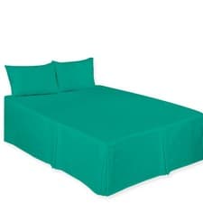 Image of Base Valance Sheets Polycotton Plain Box Pleated Platform Bed Sheets in All Size