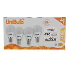 Image of Golf Ball SES Bulb E14 LED 470lm 4.2W Warm White 25 Year Use 40W Replacement