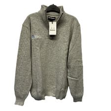Image of Barbour Mens Grey Marl Half Zip Neck Jumper Size L Lambswool. New in Bag