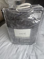 Image of BNWT YARD heavy chenille charcoal grey eyelet ring top curtains W90 L72 228x168